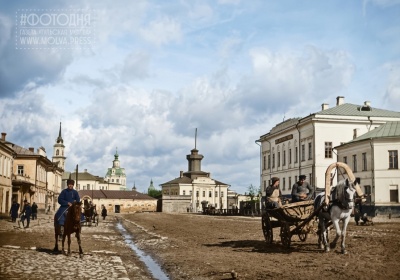 Тула. Посольская ул. 2-ая Градская часть и Епархиальное женское училище. Неизвестный фотограф. Сентябрь 1890 г.